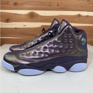 Air Jordan 13 Retro Dark Raisin Metallic Basketball Sneakers Size 9Y Youth